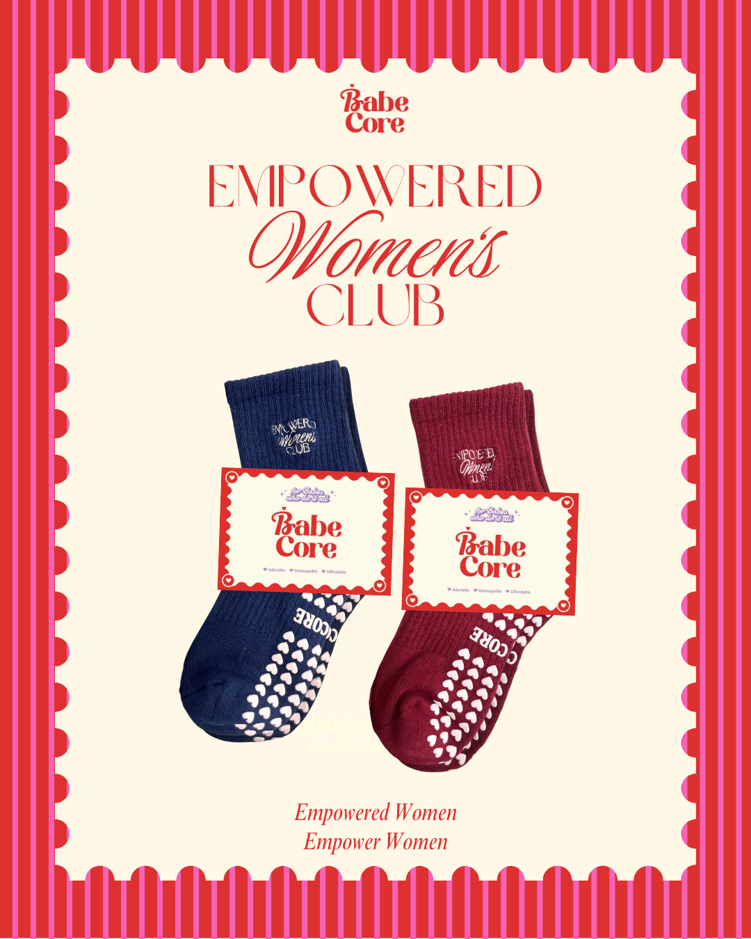 (Size EU37+) Empowered Women's Club Pilates Grip Socks- Medium Size