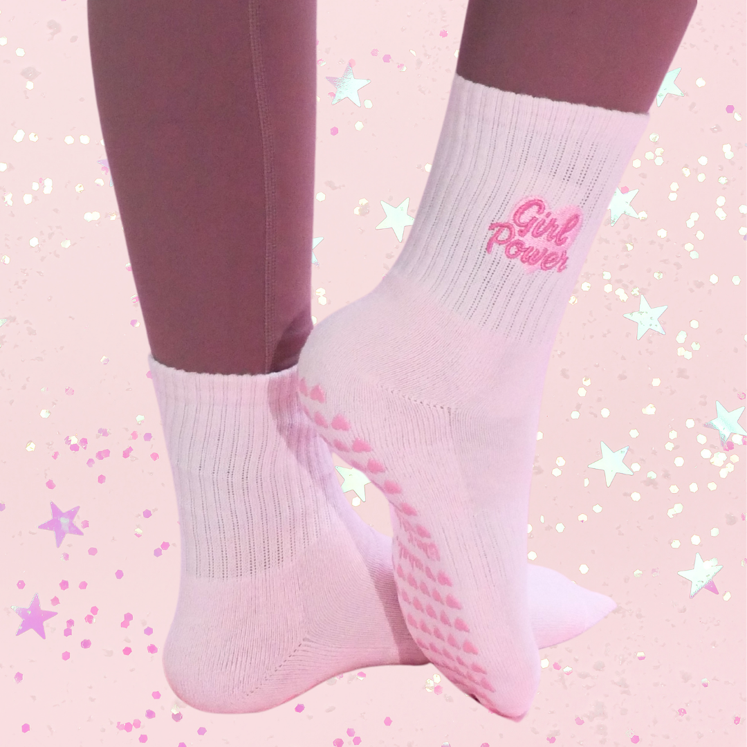 Like It's Hard? GIRL POWER Grip Socks - Yoga, Pilates, Lagree, Barre Anti-Slip Grip Socks