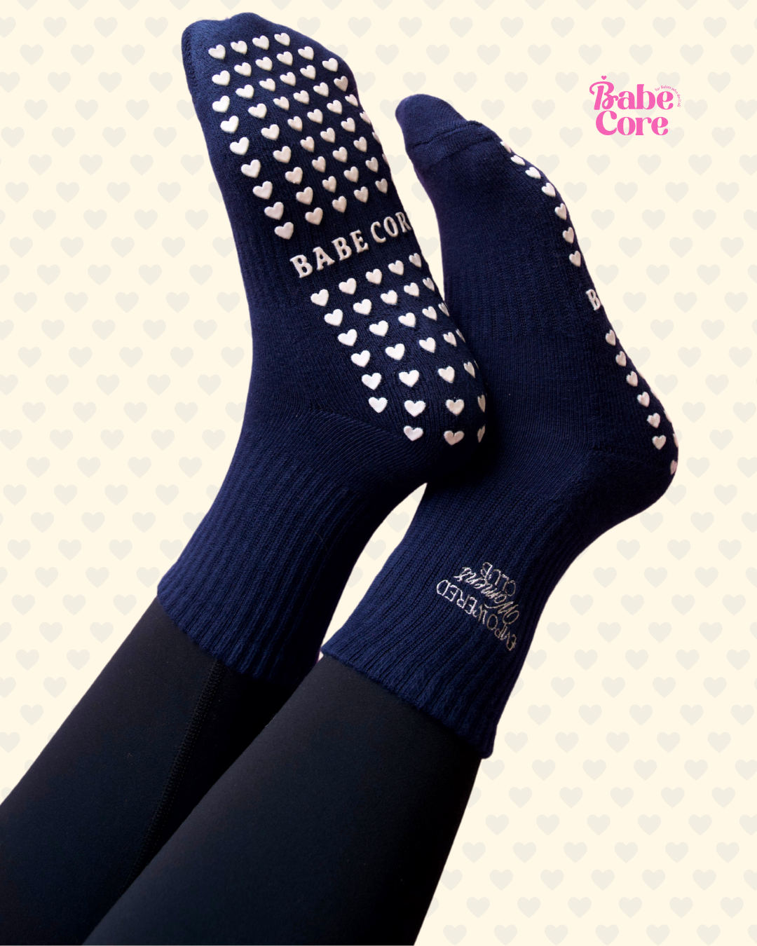 (Size EU37+) Empowered Women's Club Pilates Grip Socks- Medium Size