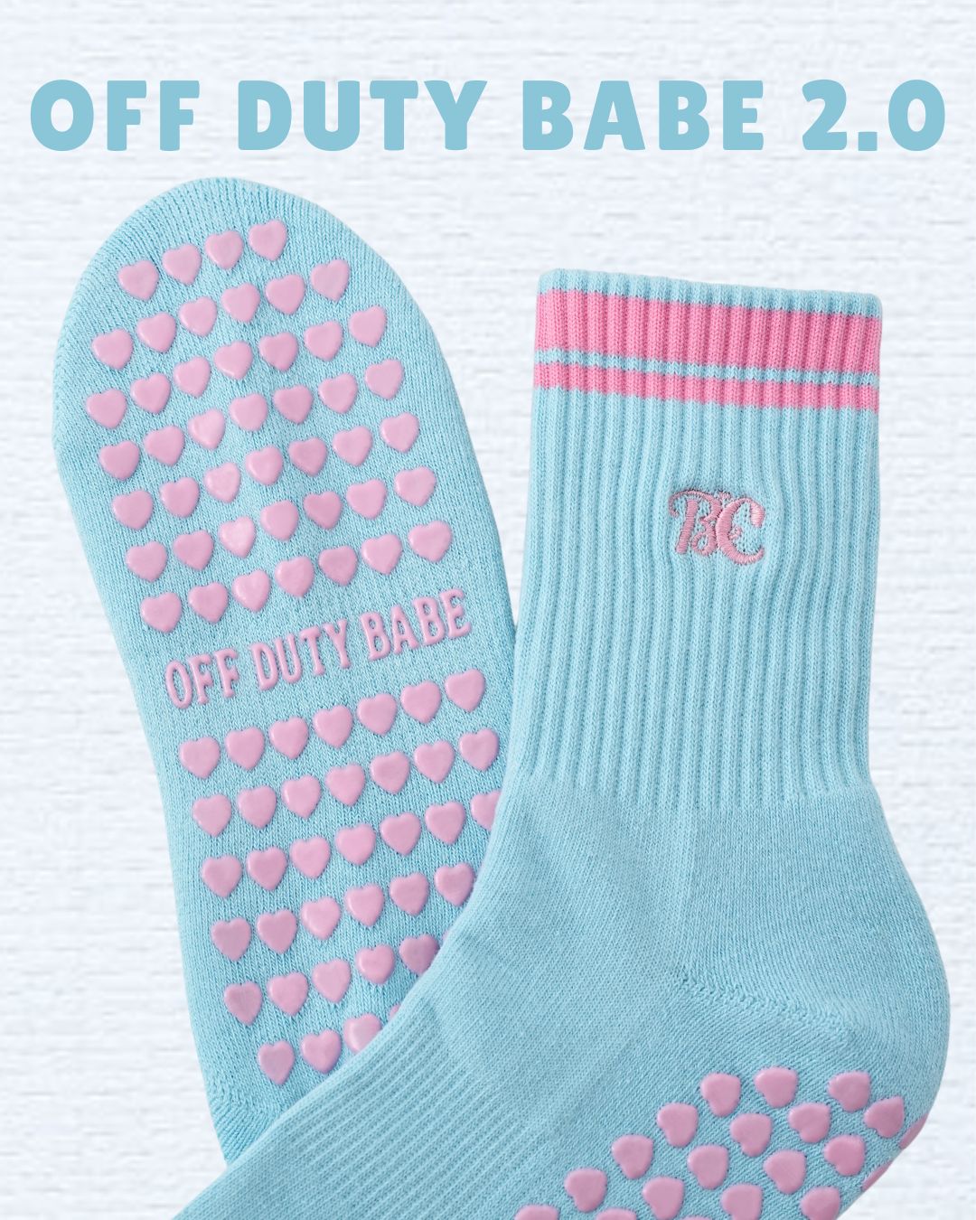 OFF DUTY BABE 2.0 Women in Healthcare - Anti-Slip Grip Socks for Pilates, Lagree, Barre, Yoga