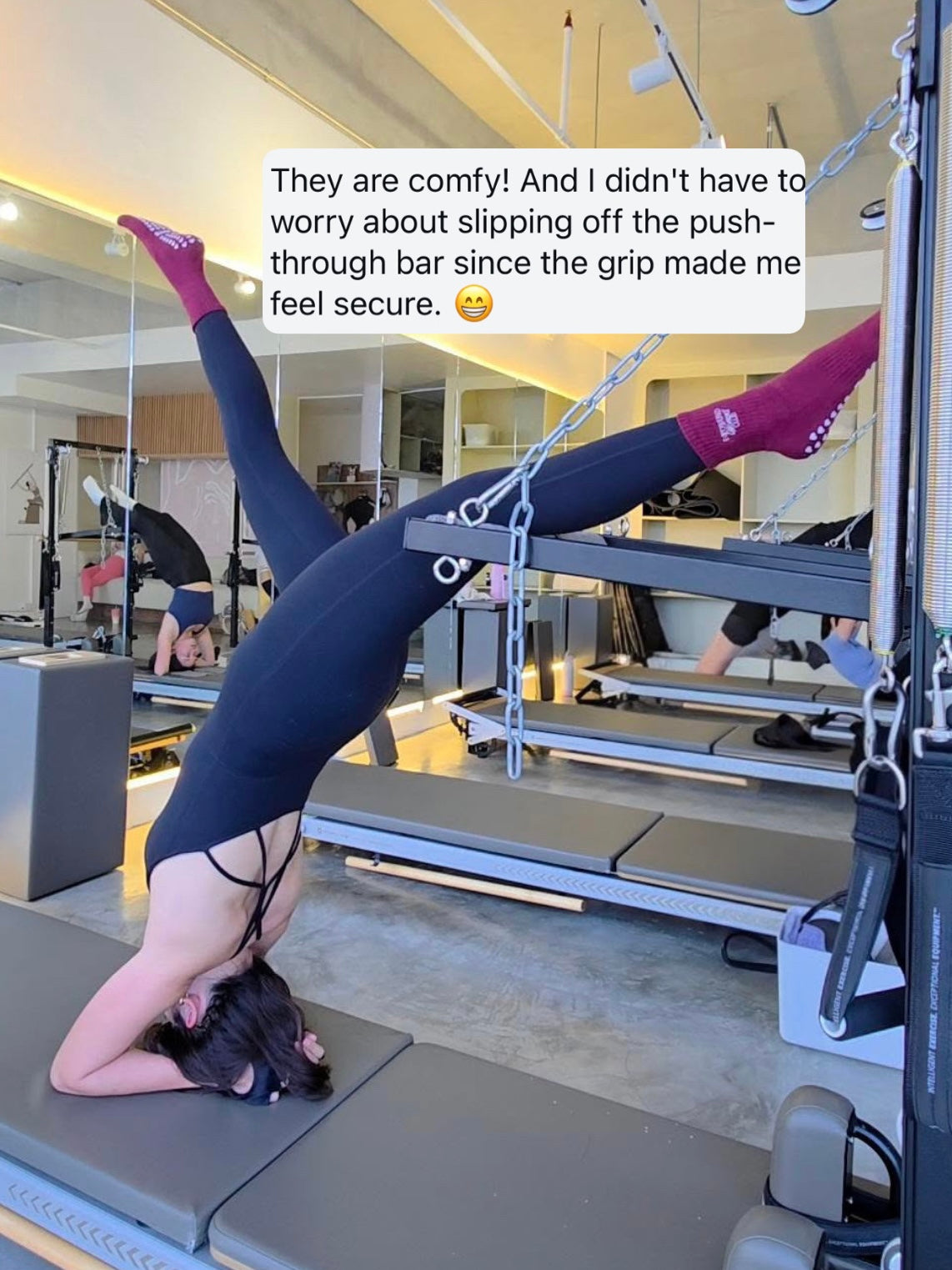 (Size EU37+) Empowered Women's Club Pilates Grip Socks- Medium Size