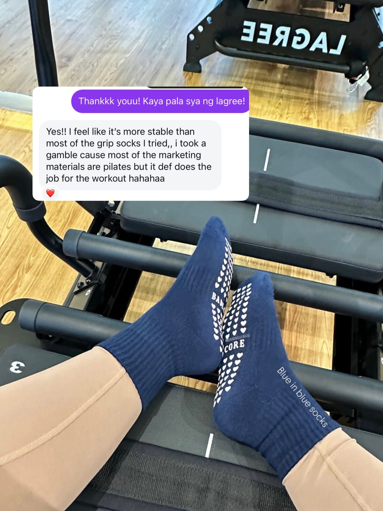 (Size EU37+) Empowered Women's Club Pilates Grip Socks- Medium Size