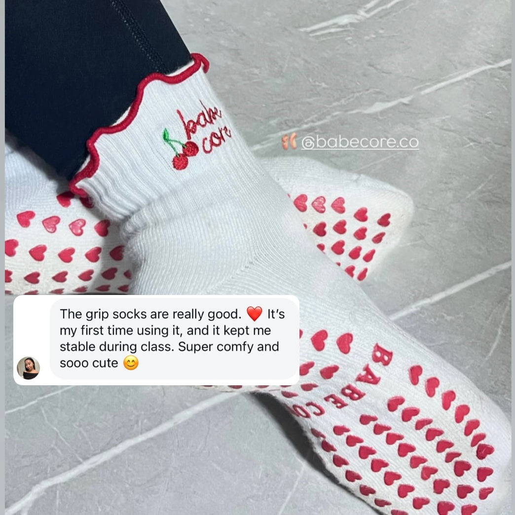 Cherry Babe Grip Socks 🍒❤️