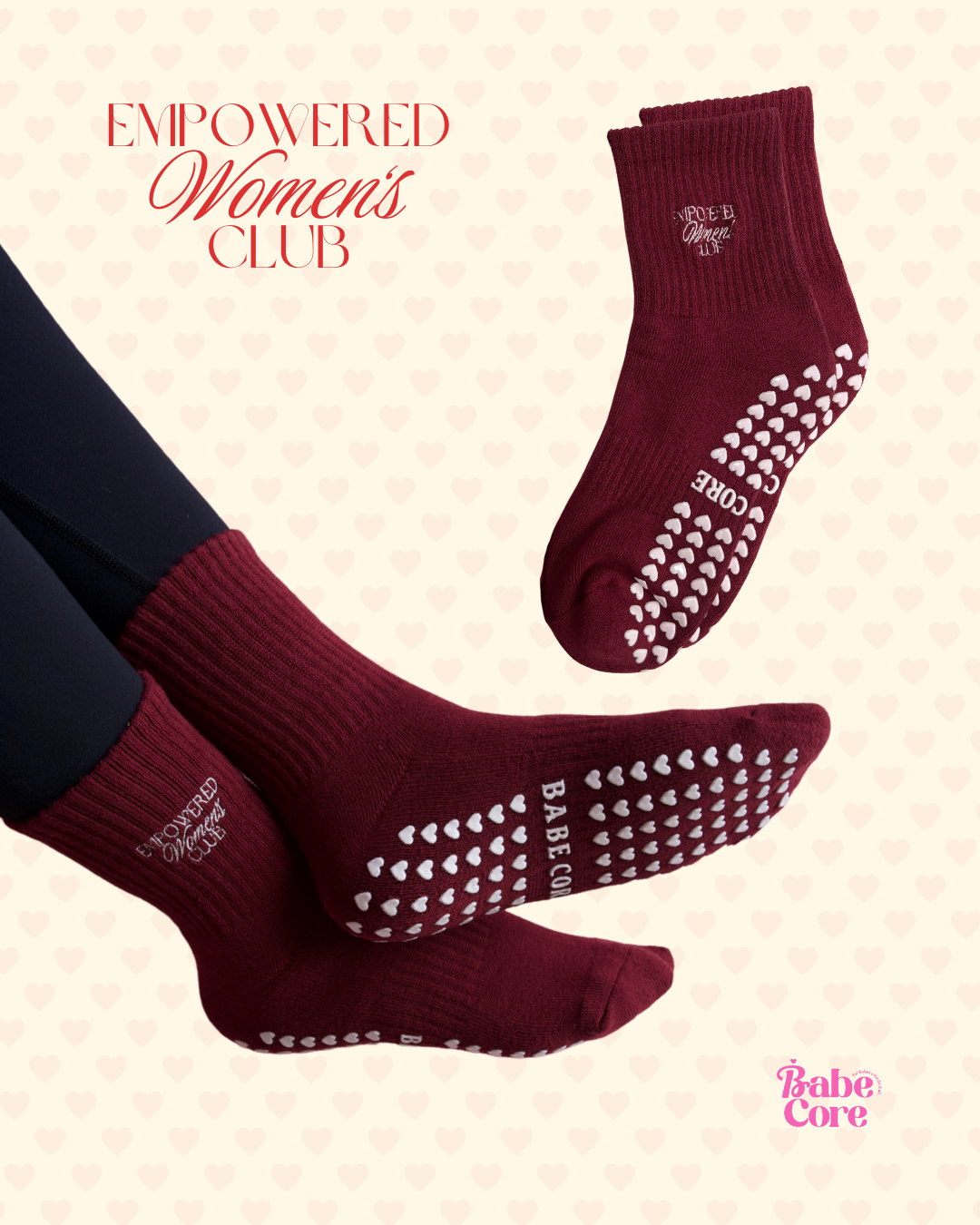(PRE-ORDER SHIPS IN <15DAYS) Empowered Women's Club Pilates Grip Socks