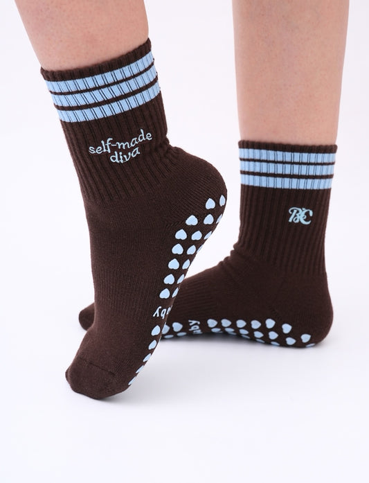 Self-Made Diva - Not A Nepo Baby Grip Socks for Pilates, Lagree, Barre, yoga, gym