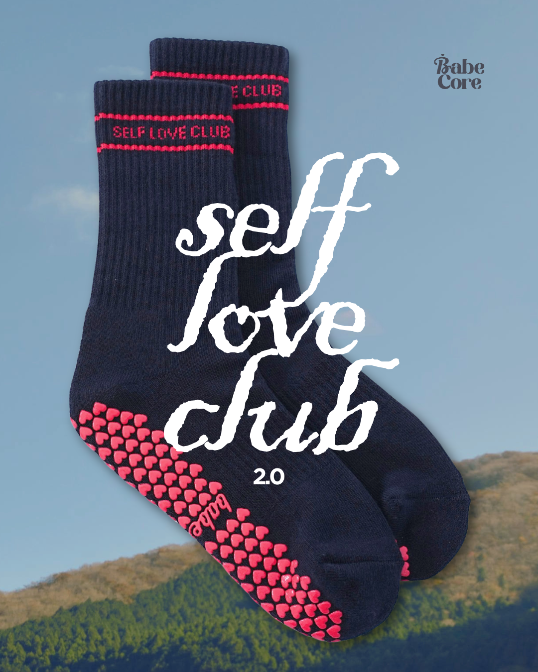 Self Love Club 2.0 Grip Socks Anti-slip Grip Socks for Pilates, Lagree, Barre, Yoga, and more