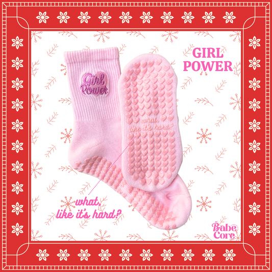 Like It's Hard? GIRL POWER Grip Socks - Yoga, Pilates, Lagree, Barre Anti-Slip Grip Socks