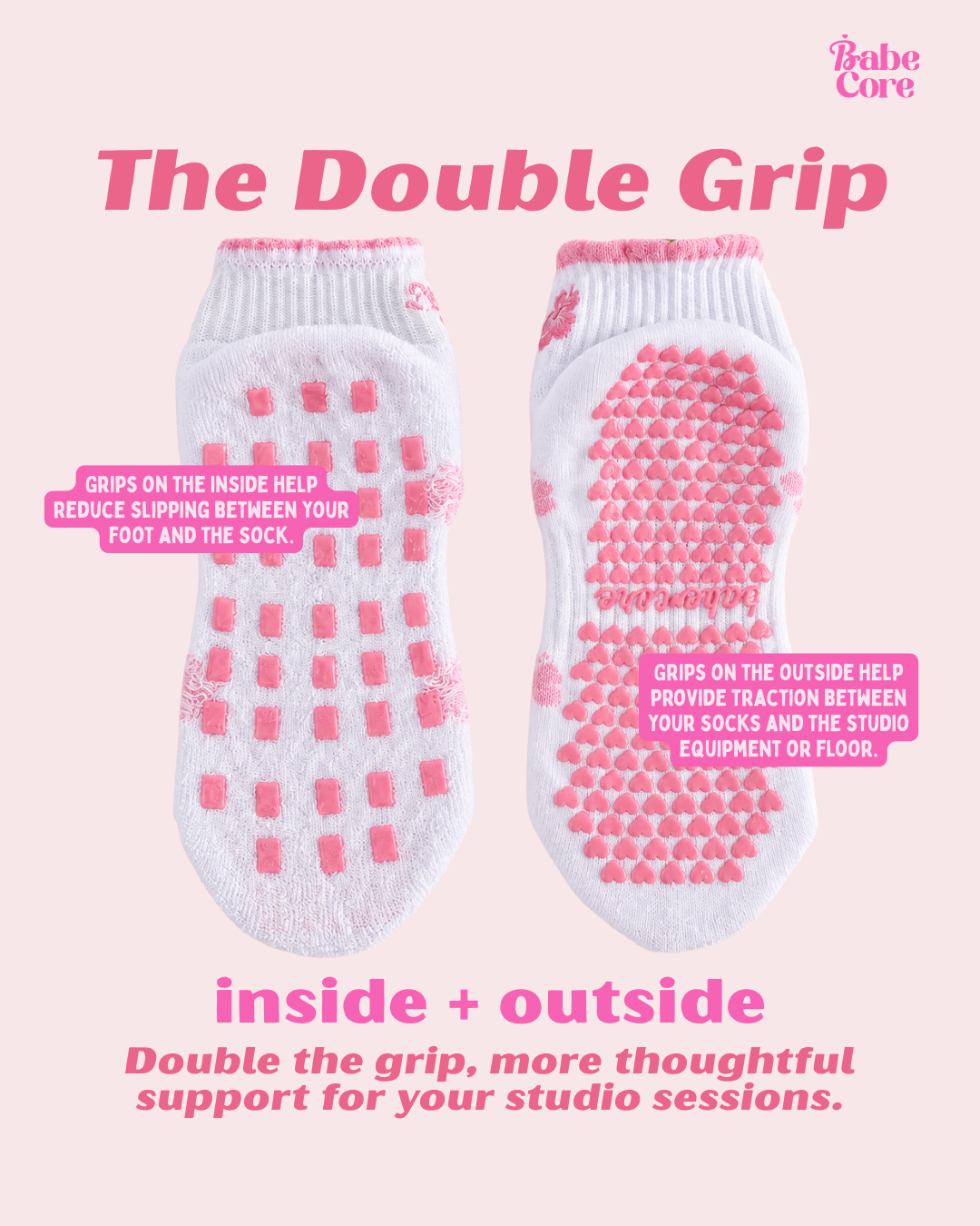 [PRE-ORDER SHIPS IN 5 DAYS] The DOUBLE GRIP Grip Socks for Pilates, Lagree, Barre and more