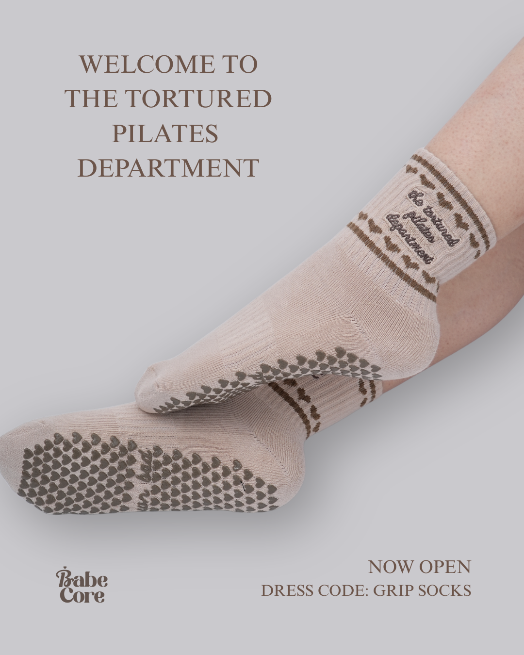 The Tortured Pilates Department Grip Socks for Pilates, Lagree, barre, yoga