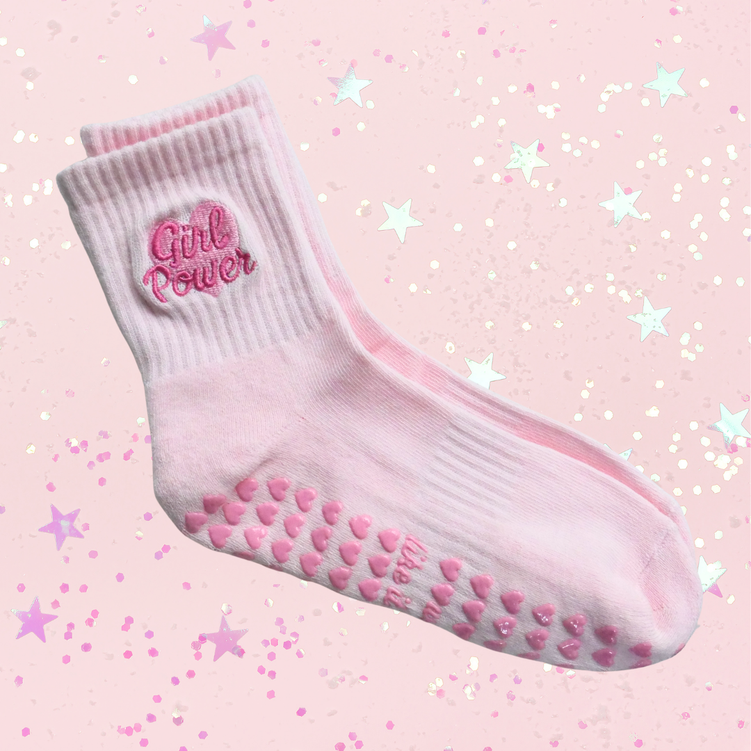 Like It's Hard? GIRL POWER Grip Socks - Yoga, Pilates, Lagree, Barre Anti-Slip Grip Socks