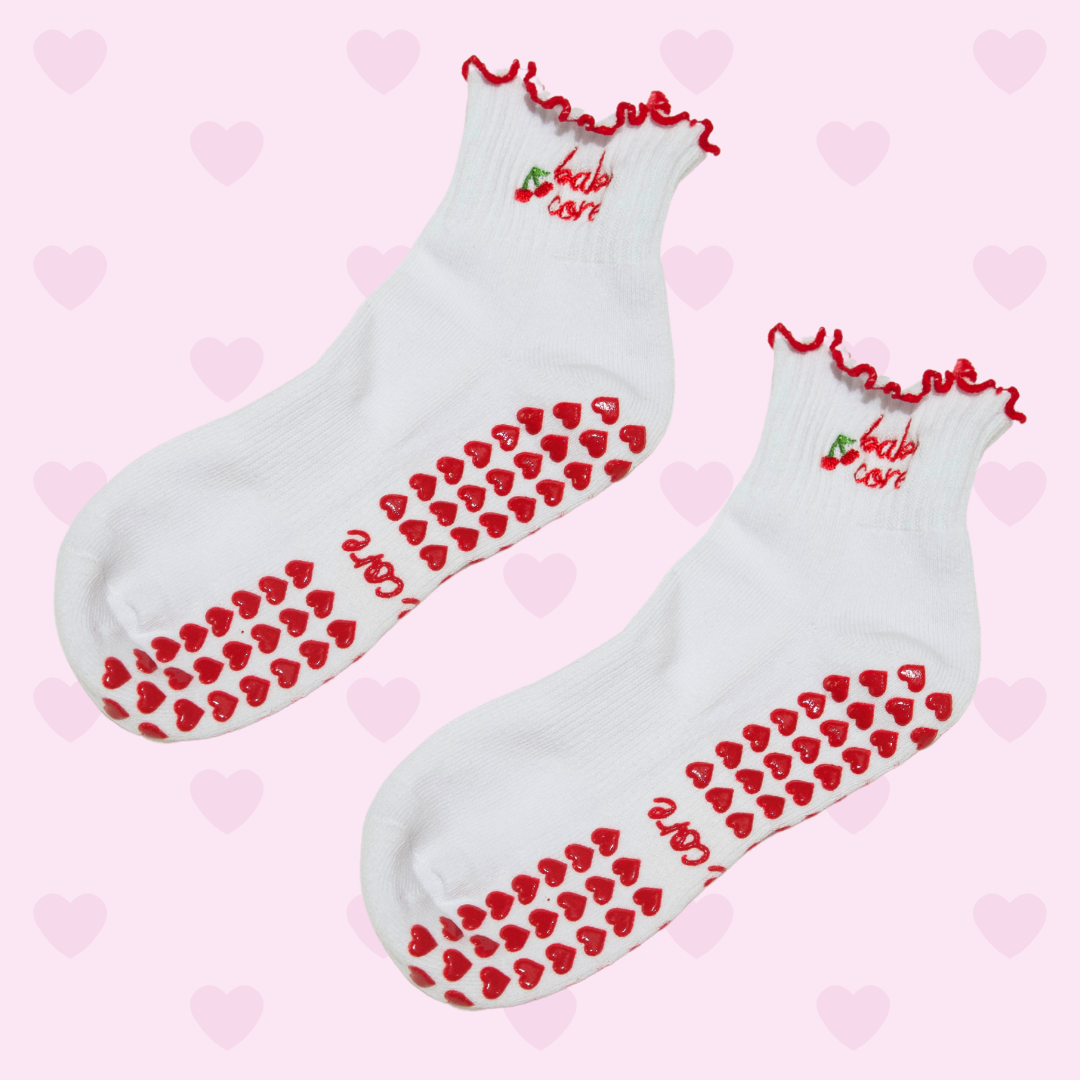 Cherry Babe Grip Socks 🍒❤️