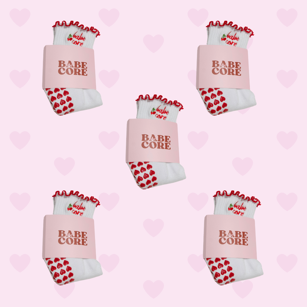 Cherry Babe Grip Socks 🍒❤️