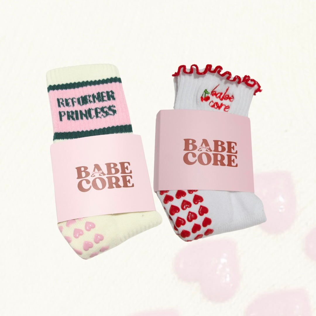 Cherry Babe Grip Socks 🍒❤️