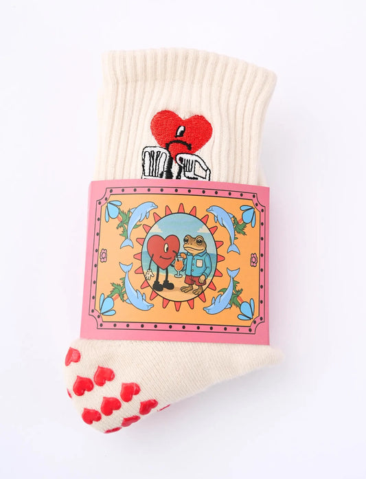 El Conejo Malo - Grip Socks with BEBESOTA on grips, Benito Bunny, Latina Grip Socks for Pilates, Barre, Yoga, Lagree