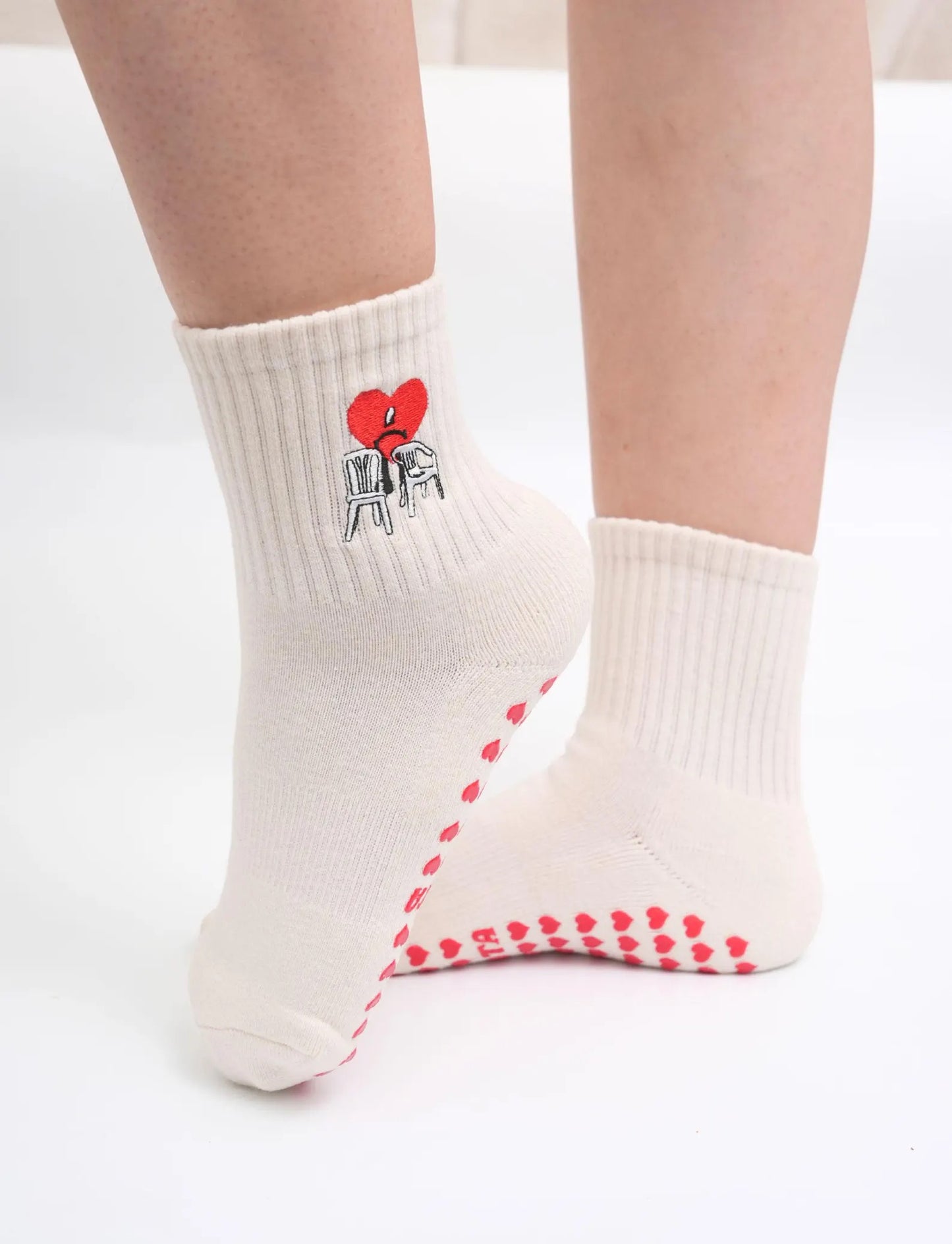 El Conejo Malo - Grip Socks with BEBESOTA on grips, Benito Bunny, Latina Grip Socks for Pilates, Barre, Yoga, Lagree