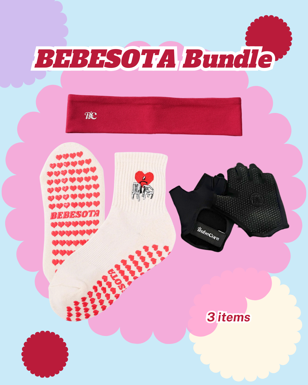 El Conejo Malo - Grip Socks with BEBESOTA on grips, Benito Bunny, Latina Grip Socks for Pilates, Barre, Yoga, Lagree