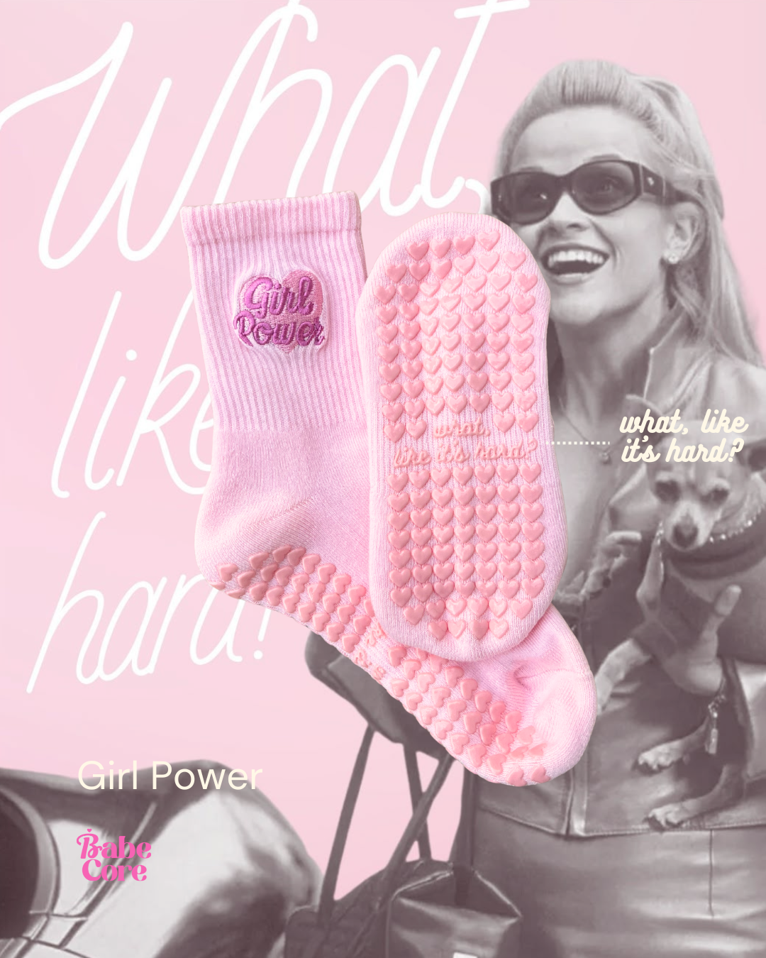 Like It's Hard? GIRL POWER Grip Socks - Yoga, Pilates, Lagree, Barre Anti-Slip Grip Socks